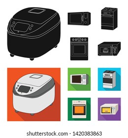 Isolated object of food and inside sign. Collection of food and cooker stock vector illustration.