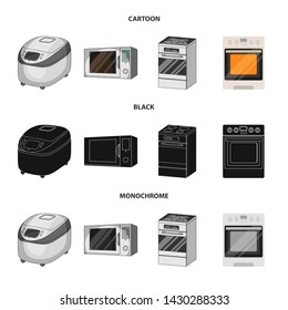 Isolated object of food and inside sign. Set of food and cooker stock vector illustration.