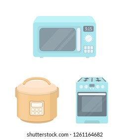 Isolated object of food and inside symbol. Set of food and cooker vector icon for stock.