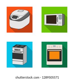 Isolated object of food and inside symbol. Set of food and cooker vector icon for stock.