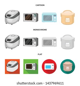Isolated object of food and inside symbol. Set of food and cooker stock vector illustration.