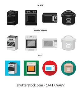 Isolated object of food and inside symbol. Collection of food and cooker vector icon for stock.