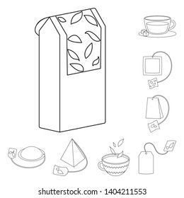 Isolated object of food and natural  icon. Set of food and black  vector icon for stock.