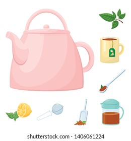 Isolated object of food and natural  logo. Collection of food and black  vector icon for stock.