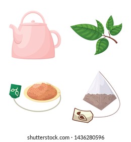 Isolated object of food and natural symbol. Set of food and black vector icon for stock.