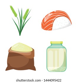 Isolated object of food and organic icon. Set of food and agricultural vector icon for stock.
