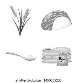 Isolated object of food and organic icon. Set of food and agricultural stock vector illustration.