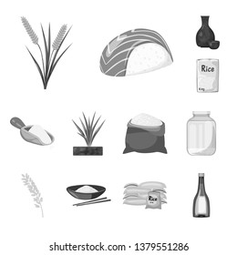 Isolated object of food and organic logo. Set of food and agricultural stock symbol for web.