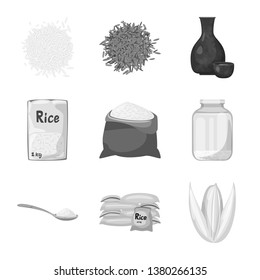 Isolated object of food and organic logo. Collection of food and agricultural stock symbol for web.