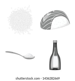 Isolated object of food and organic sign. Collection of food and agricultural stock symbol for web.
