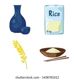 Isolated object of food and organic sign. Set of food and agricultural vector icon for stock.