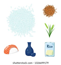 Isolated object of food and organic symbol. Collection of food and agricultural stock vector illustration.