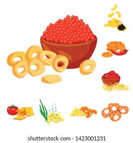 Isolated object of food and product sign. Set of food and party stock symbol for web.