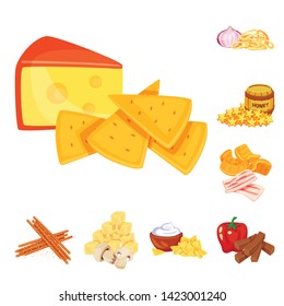 Isolated object of food and product sign. Set of food and party vector icon for stock.