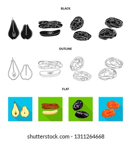 Isolated object of food  and raw  icon. Collection of food  and nature   stock symbol for web.