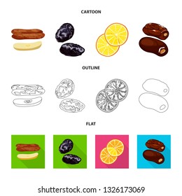 Isolated object of food  and raw  icon. Set of food  and nature   stock vector illustration.