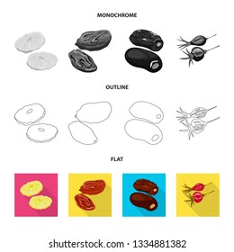 Isolated object of food  and raw  icon. Set of food  and nature   stock vector illustration.
