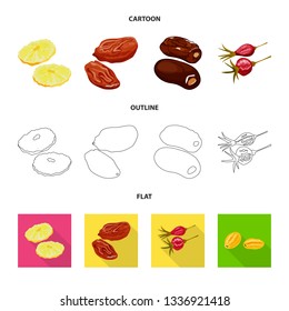 Isolated object of food  and raw  icon. Set of food  and nature   vector icon for stock.