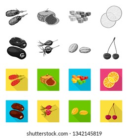 Isolated object of food  and raw  icon. Collection of food  and nature   stock vector illustration.