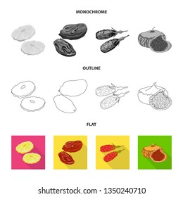 Isolated object of food  and raw  icon. Collection of food  and nature   stock vector illustration.