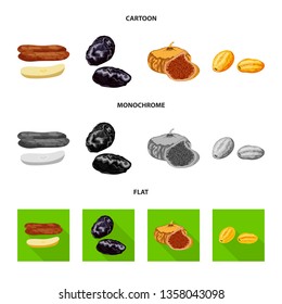 Isolated object of food  and raw  icon. Set of food  and nature   stock symbol for web.