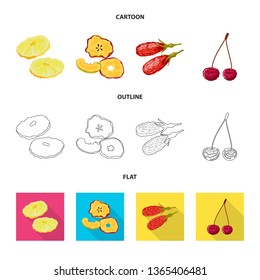 Isolated object of food  and raw  icon. Collection of food  and nature   stock vector illustration.