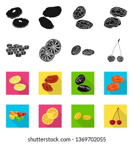 Isolated object of food  and raw  icon. Set of food  and nature   stock symbol for web.