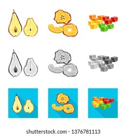 Isolated object of food  and raw  icon. Collection of food  and nature   stock vector illustration.