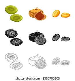 Isolated object of food  and raw  icon. Collection of food  and nature   vector icon for stock.