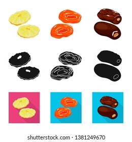 Isolated object of food  and raw  icon. Set of food  and nature   stock vector illustration.