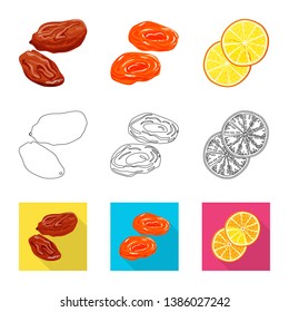 Isolated object of food  and raw  icon. Set of food  and nature   stock symbol for web.
