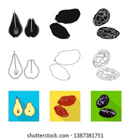 Isolated object of food  and raw  icon. Set of food  and nature   stock symbol for web.