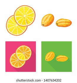 Isolated object of food  and raw  icon. Set of food  and nature   vector icon for stock.