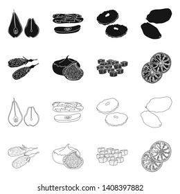 Isolated object of food  and raw  icon. Set of food  and nature   stock vector illustration.