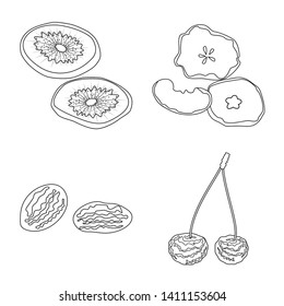 Isolated object of food  and raw  icon. Collection of food  and nature  vector icon for stock.
