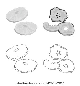 Isolated object of food and raw icon. Collection of food and nature vector icon for stock.