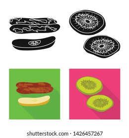 Isolated object of food and raw icon. Set of food and nature vector icon for stock.