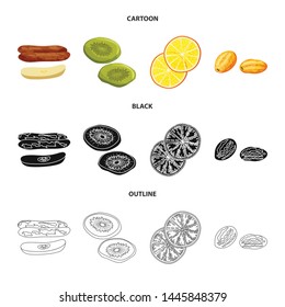 Isolated object of food and raw icon. Set of food and nature stock vector illustration.