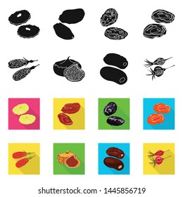 Isolated object of food and raw icon. Set of food and nature vector icon for stock.
