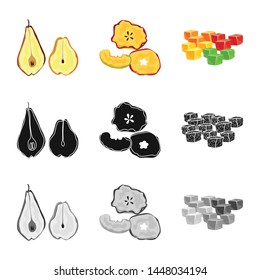 Isolated object of food and raw icon. Set of food and nature stock symbol for web.