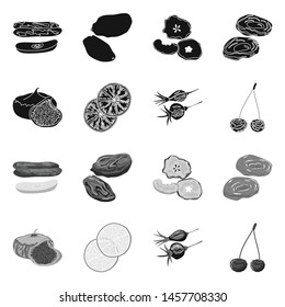 Isolated object of food and raw icon. Set of food and nature vector icon for stock.