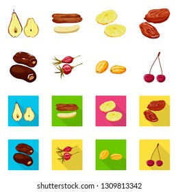 Isolated object of food  and raw  logo. Set of food  and nature   stock symbol for web.