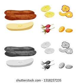 Isolated object of food  and raw  logo. Collection of food  and nature   vector icon for stock.