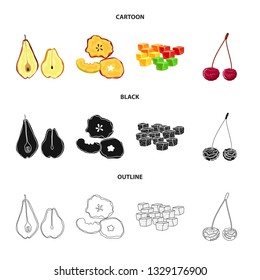 Isolated object of food  and raw  logo. Collection of food  and nature   stock vector illustration.