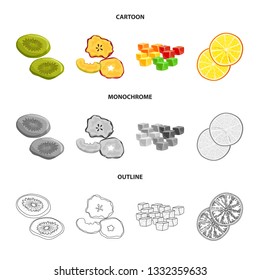 Isolated object of food  and raw  logo. Set of food  and nature   vector icon for stock.