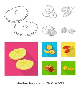 Isolated object of food  and raw  logo. Set of food  and nature   stock vector illustration.