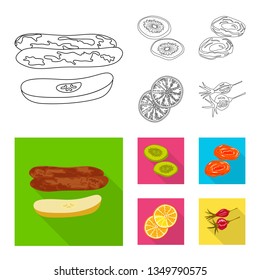 Isolated object of food  and raw  logo. Collection of food  and nature   stock symbol for web.