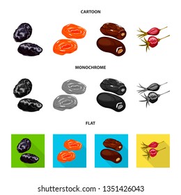 Isolated object of food  and raw  logo. Set of food  and nature   stock symbol for web.