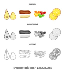 Isolated object of food  and raw  logo. Set of food  and nature   stock symbol for web.
