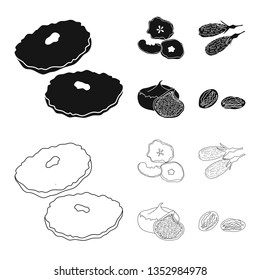 Isolated object of food  and raw  logo. Set of food  and nature   stock symbol for web.